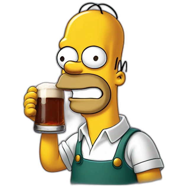 Simpson bourré qui boit une bière emoji