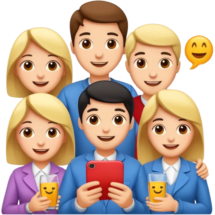 Quiz with happy people  emoji