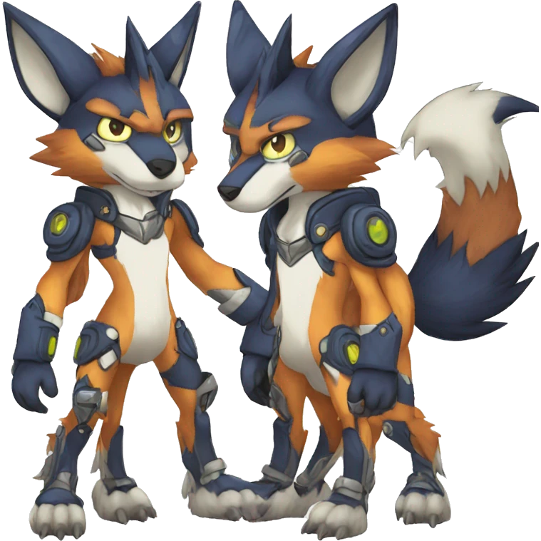  Cool Edgy Digimon-Fakemon-Fox with edgy markings full body emoji