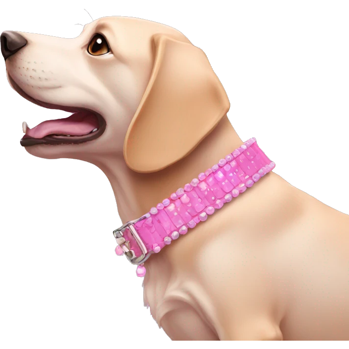 pink dog collar with beads emoji