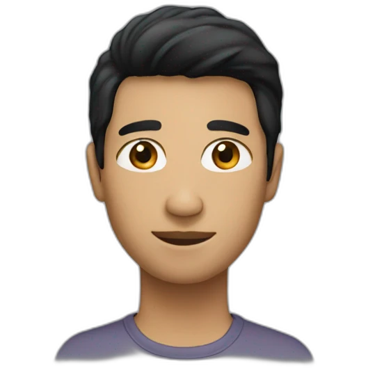 A person with black hair emoji