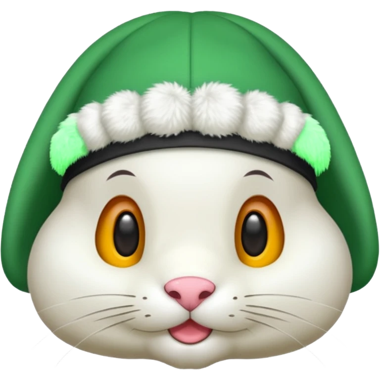 Conejo con gorro ruso verde el conejo blanco emoji