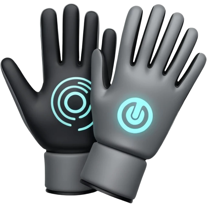 Minimal emoji of a futuristic nano-tech glove with subtle glowing lines, flat sci-fi wearable icon emoji
