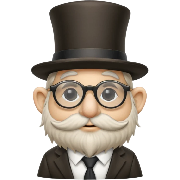 Gnome covered in fur with big nose, top hat, tie, and blind glasses emoji