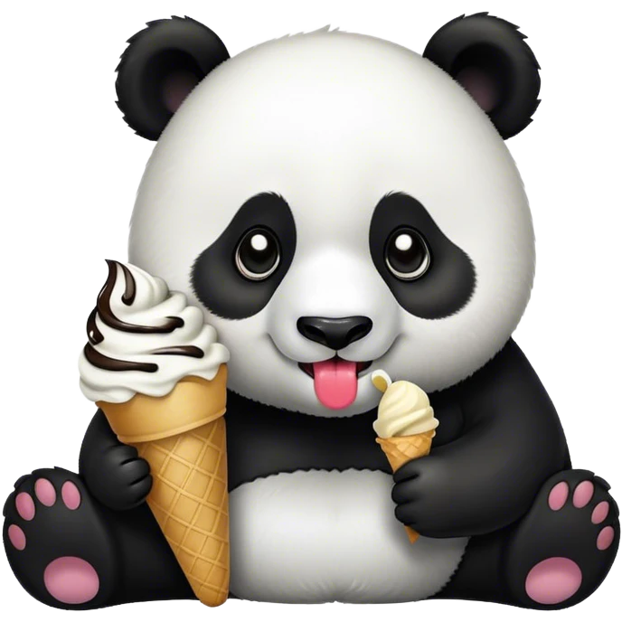 Panda eating ice cream emoji