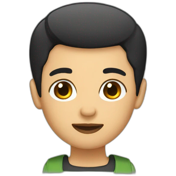 buzz cut with black hair  emoji