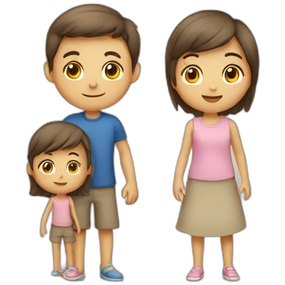 famille de 2 garcon et 1 fille emoji