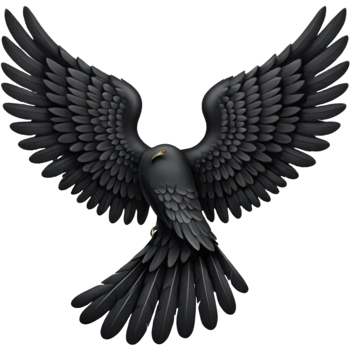 Left black angel wing emoji