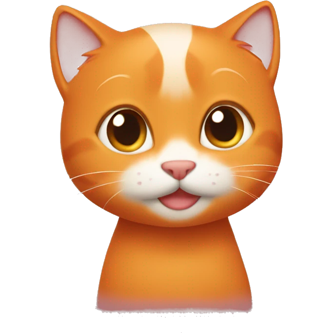 The orange cat shows the heart emoji