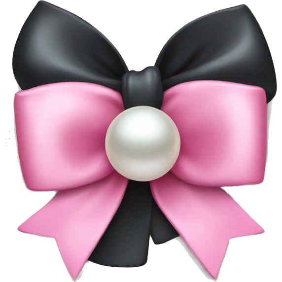 Pink bow with a pearl emoji