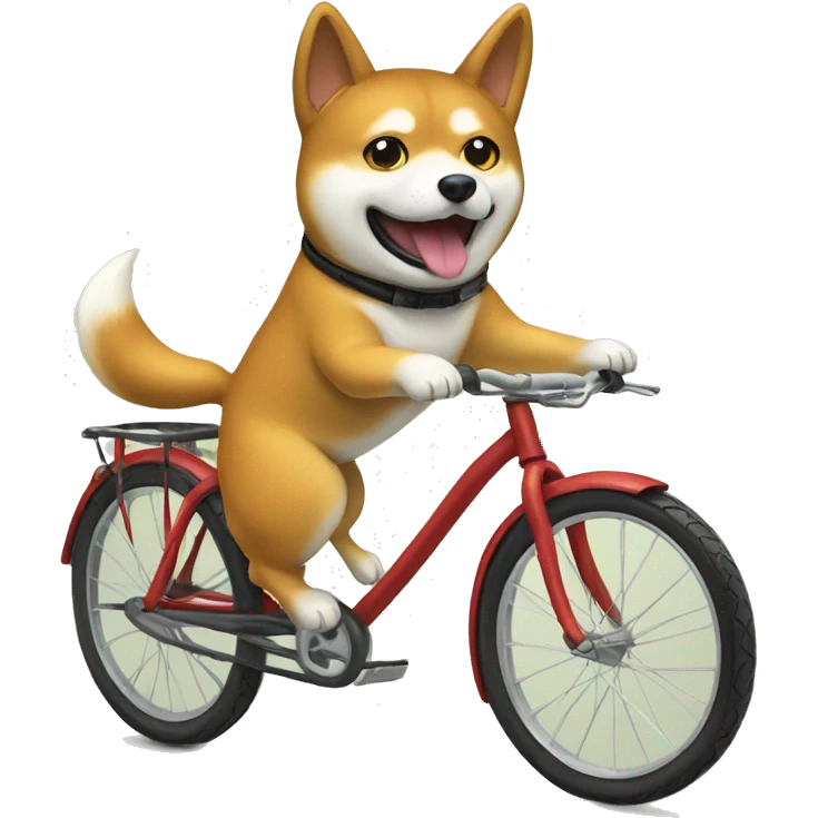 Shiba inu riding a bike emoji