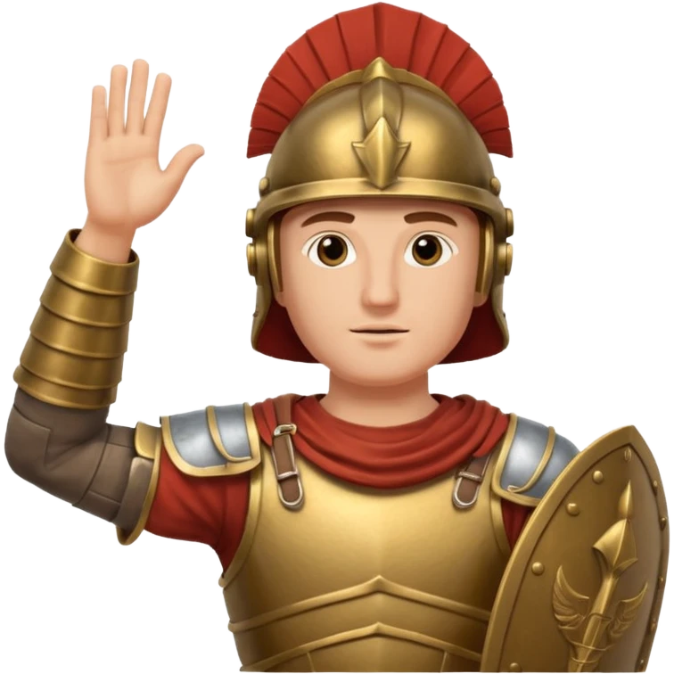 an ancient roman republic soldier doing a straight hand salute emoji