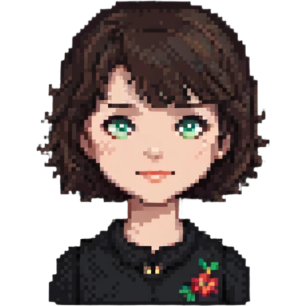 a lady with short dark brown hair emoji