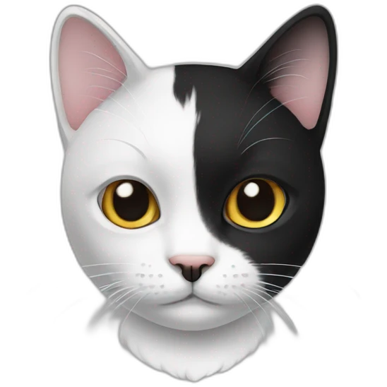 Black and white cat white a black mustache  emoji