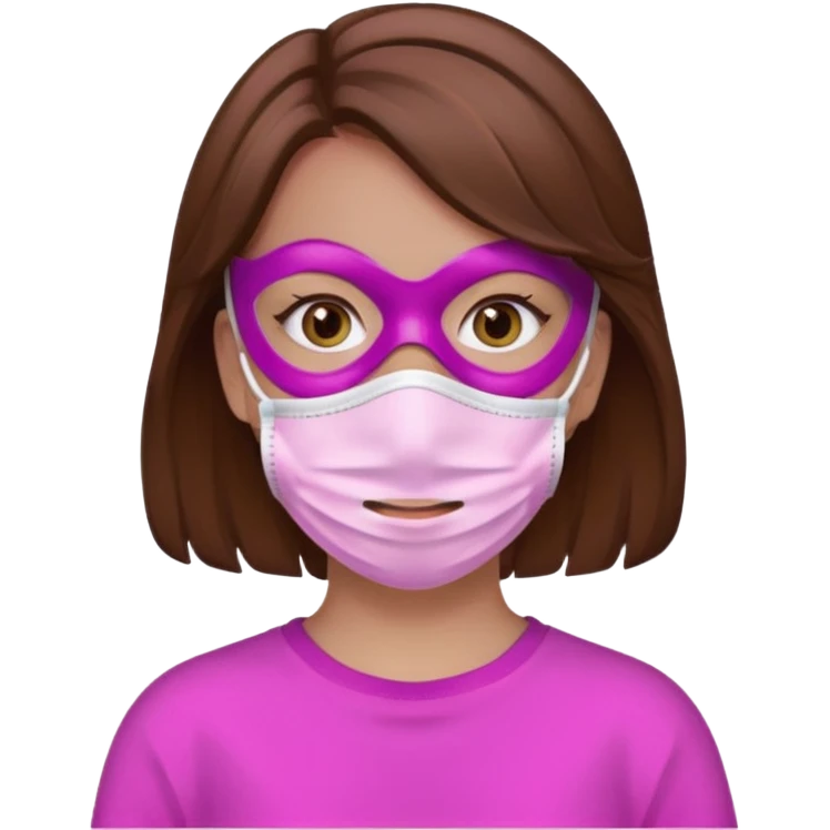 girl with a pink facemask emoji