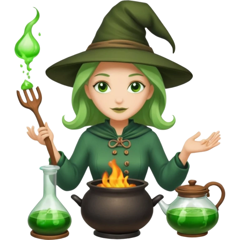 green witch cooking potion emoji