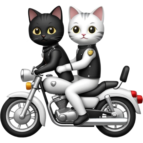 Cats riding motor emoji