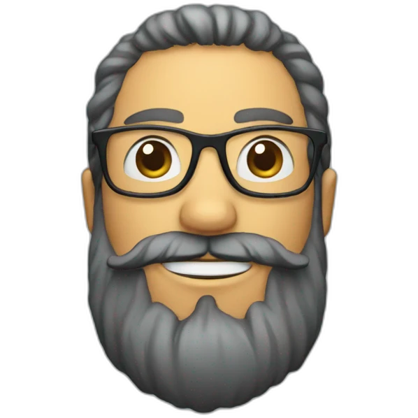 Funny man with beard and glasses emoji