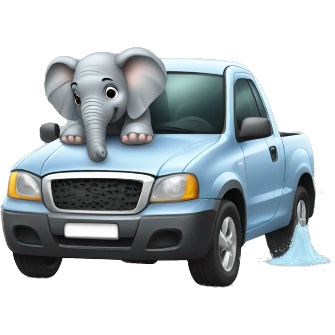 Elephant Washing A Car emoji