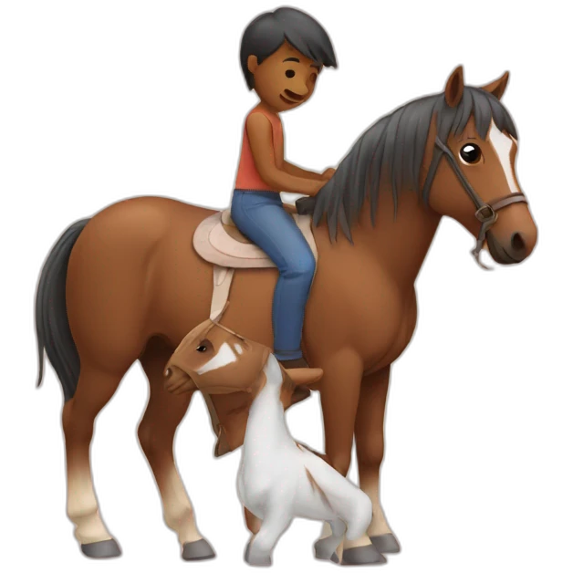 Horse with baby human emoji