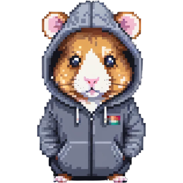 Hamster hacker in a hoodie emoji
