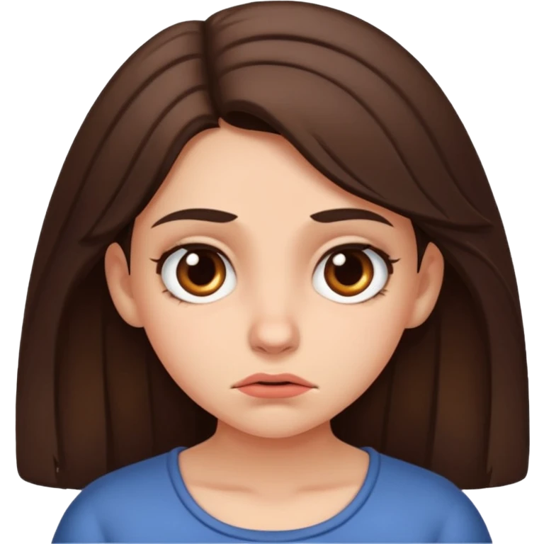 brunnete girl with a disgusted face  emoji
