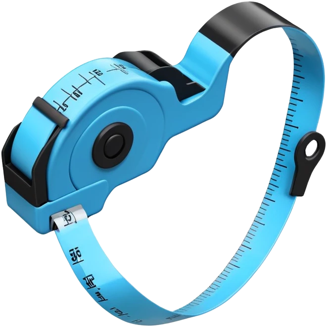 Light blue and black measuring tape emoji