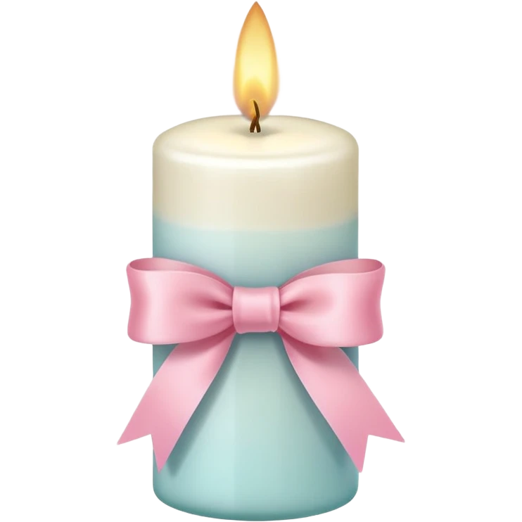 candle with pink pastel ribbon emoji