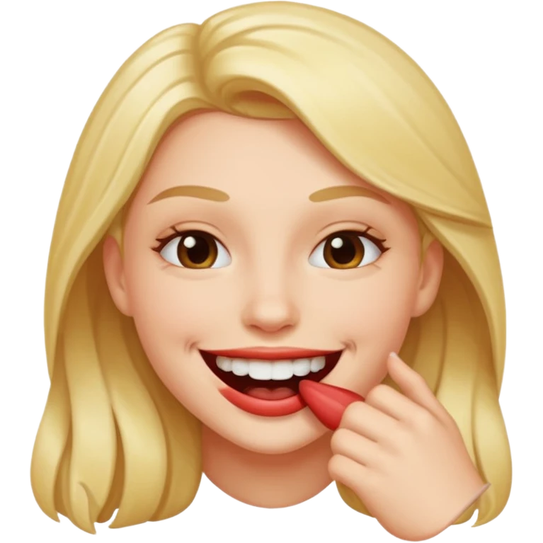 smiley qui se mord la levre  inferieur de maniere sexy emoji