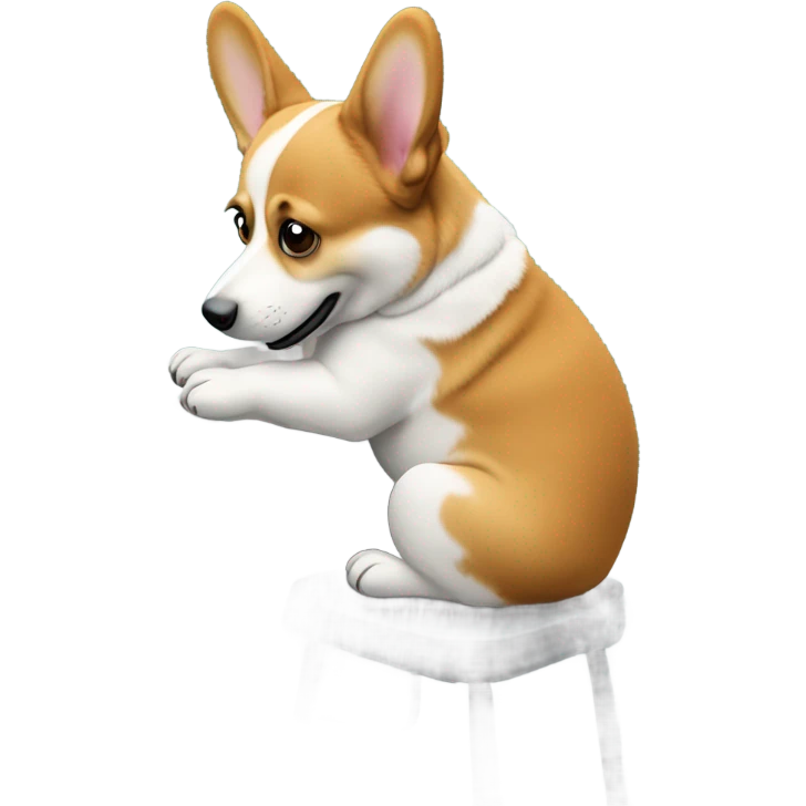 corgi at a desk emoji