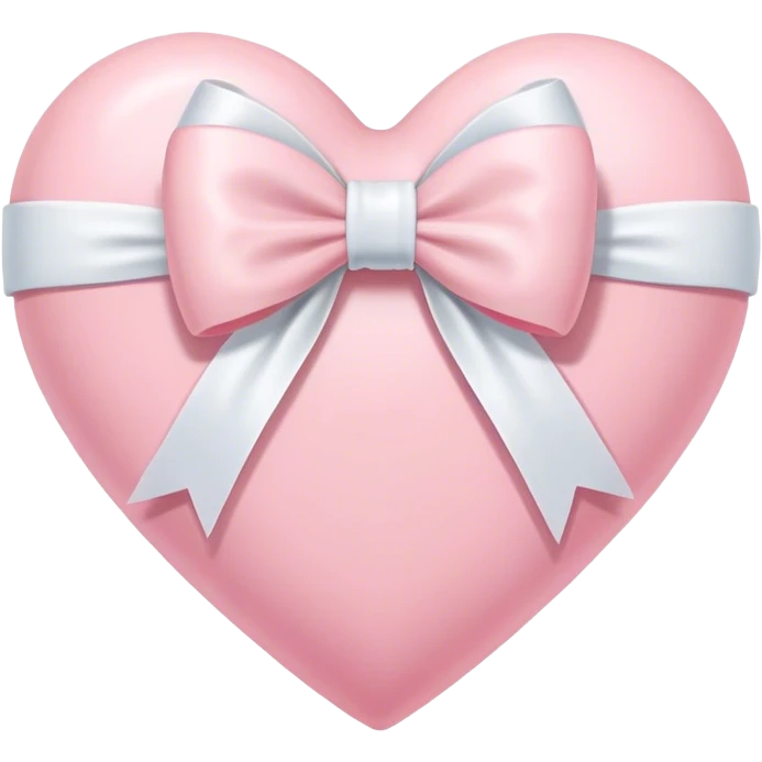 Pastel pink heart with white bow emoji