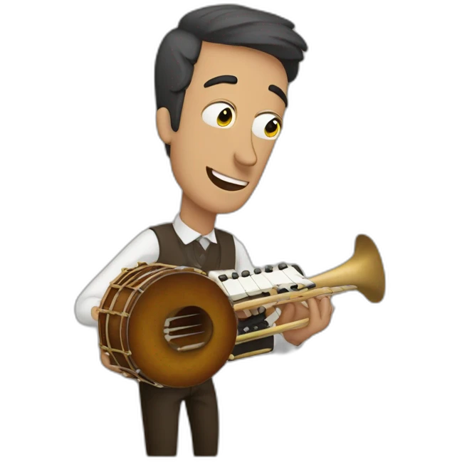 Hombre toca armonica emoji