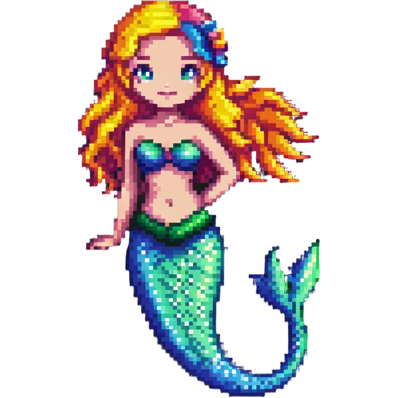 Mermaid with colorful tail emoji