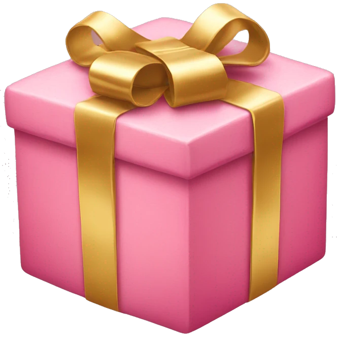 pink and gold present emoji