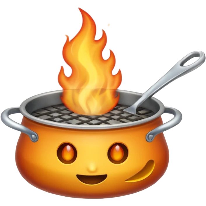 Un cucharón con fuego por debajo emoji