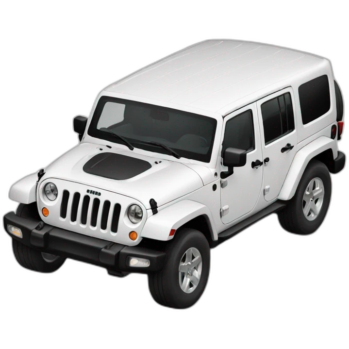 White jeep wrangler with pick accents emoji