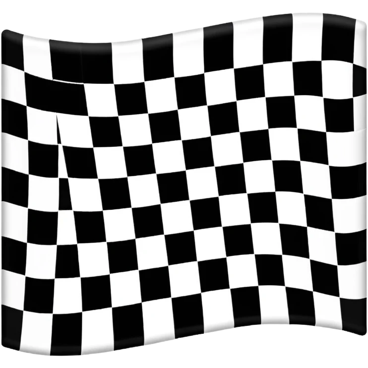 racing flag, checkered, waving emoji