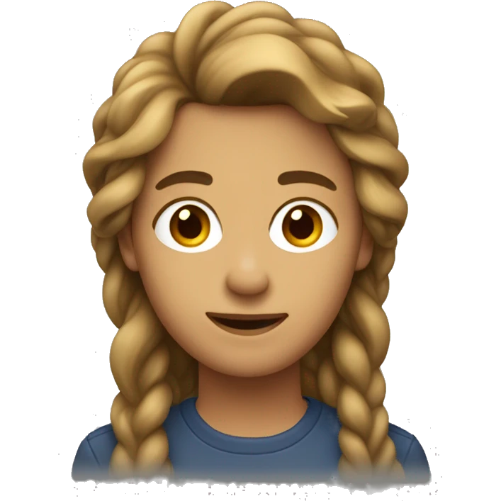 Adolescente con pelo castaño  emoji