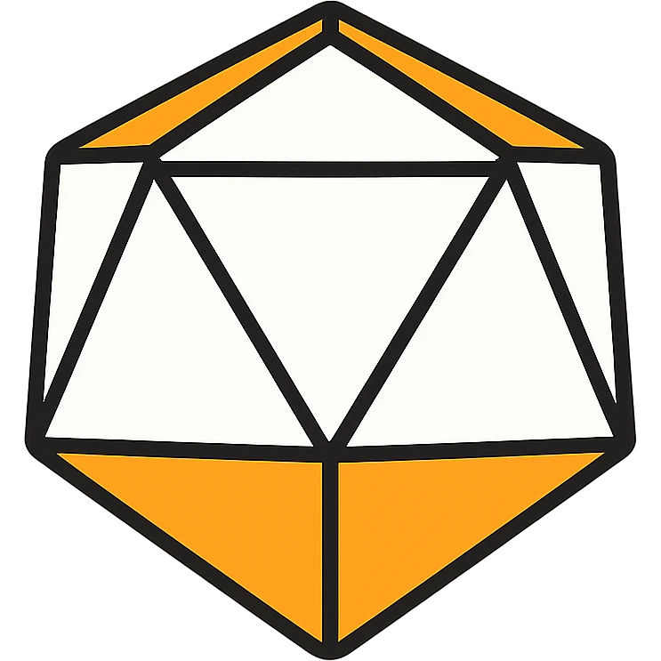 white dodecahedron with orange outline, clean and geometric icon style emoji