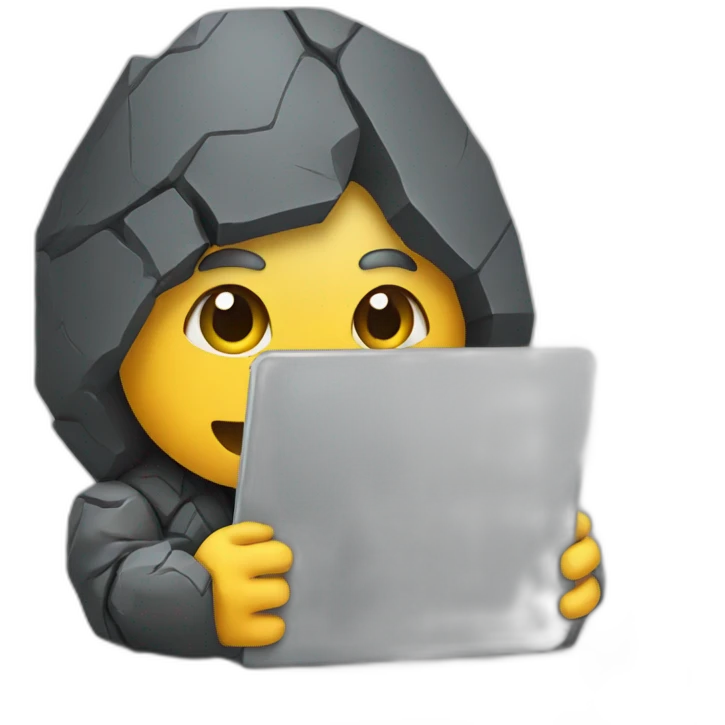 rock using a laptop emoji