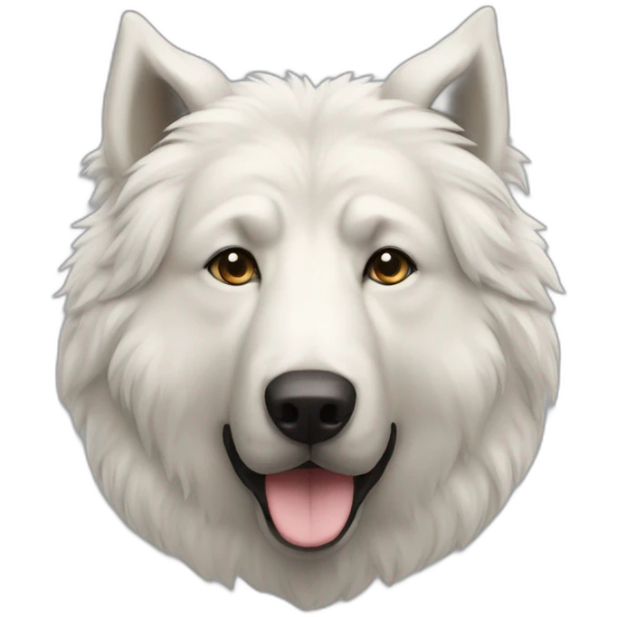 White Caucasian Shepherd god bear ears emoji