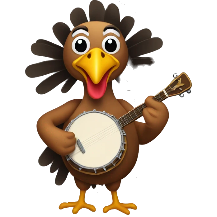 Turkey playing banjo emoji
