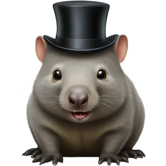Wombat in top hat emoji