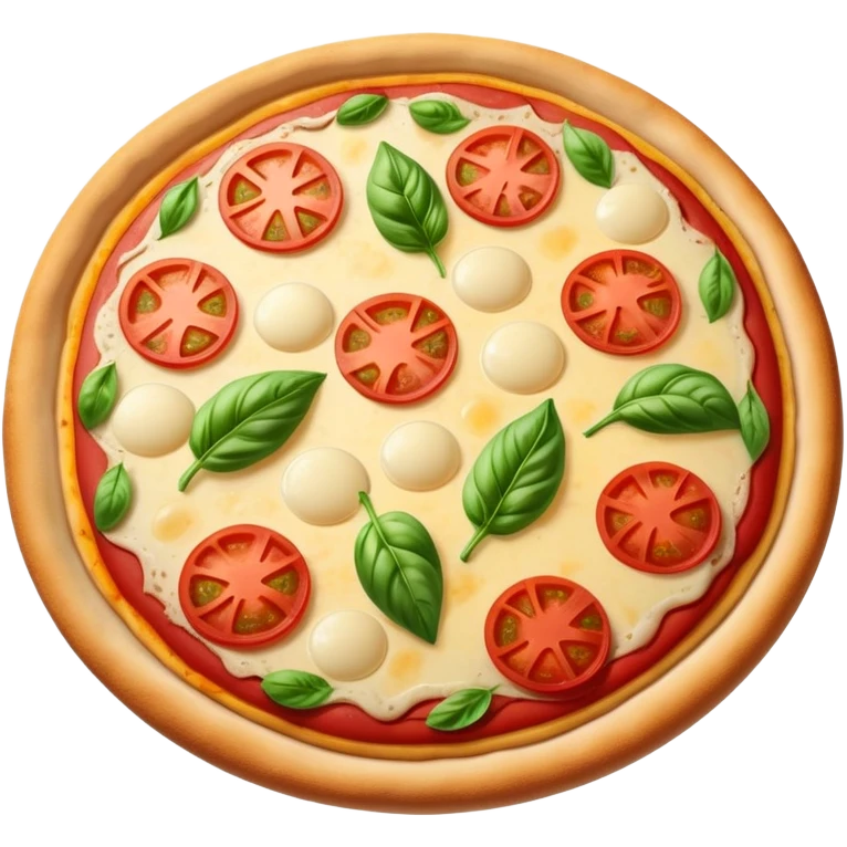 classic Italian pizza with basil and tomato emoji