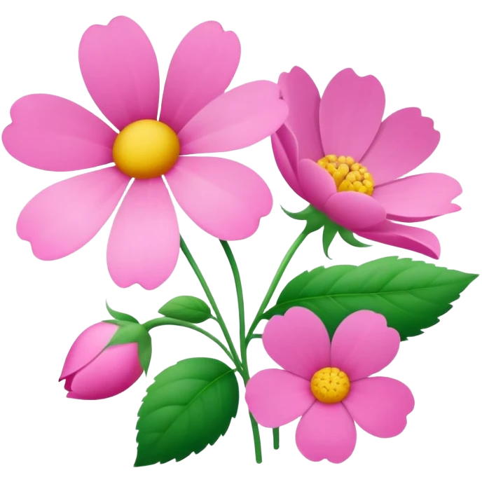 mazzo di fiori azzurri e rosa  emoji