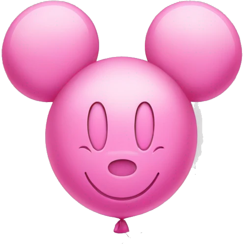 Pink Mickey shaped balloon emoji