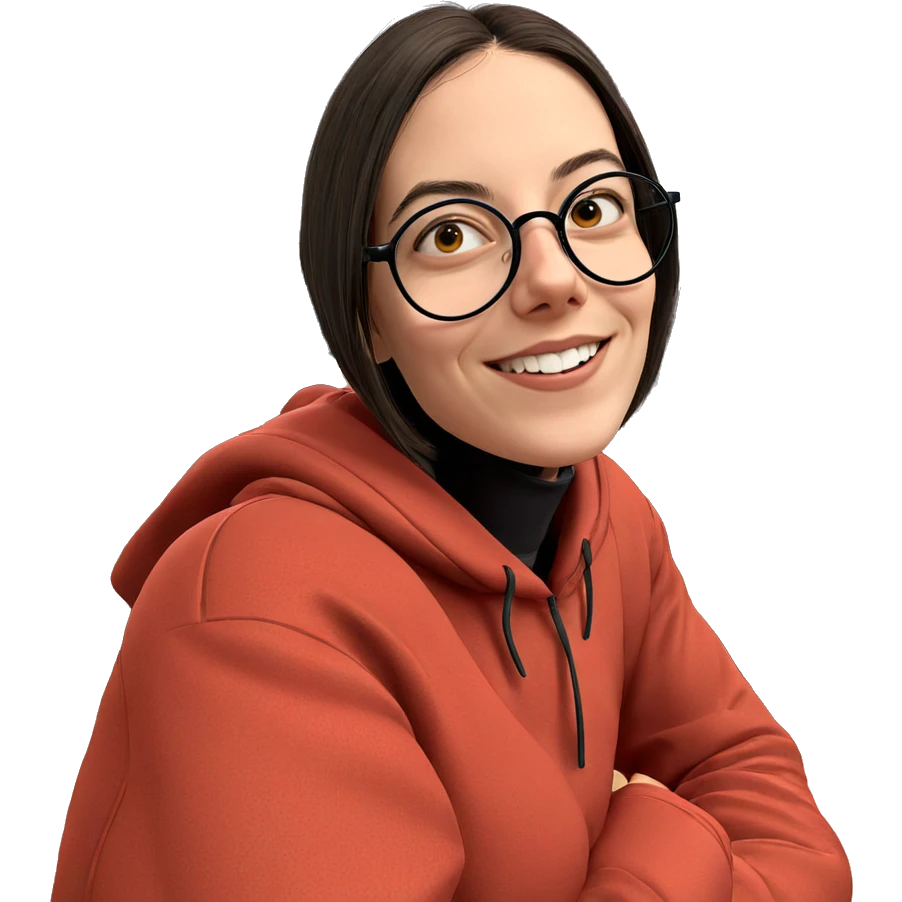 smiling girl in hoodie emoji
