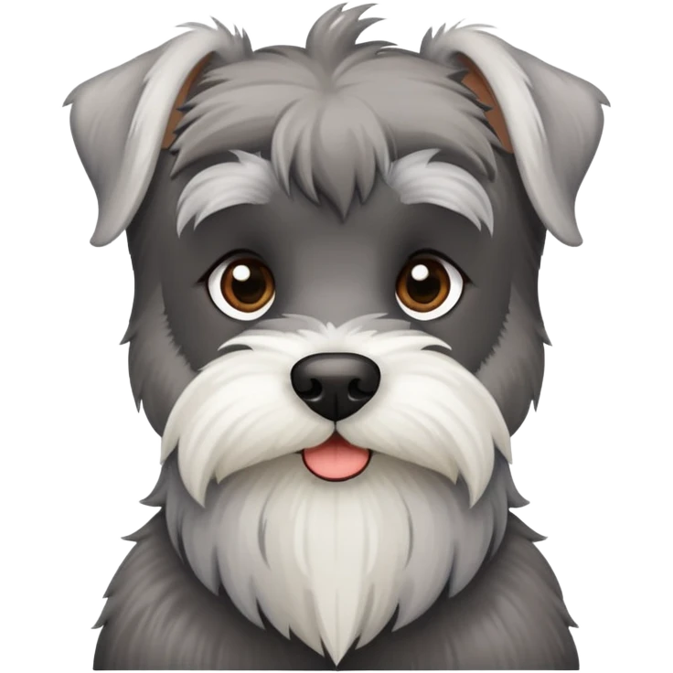 super cute schnauzer dog with fluffy beard emoji