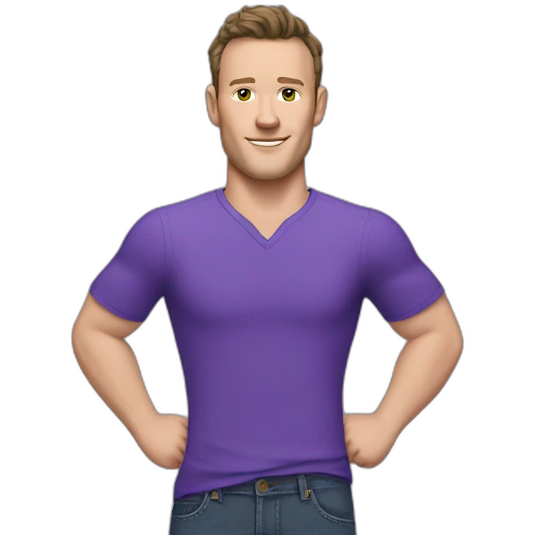 Jonathan Toews wearing a purple shirt and jeans  emoji