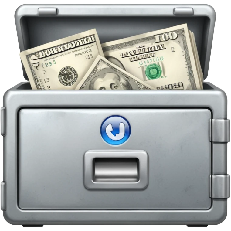 safe that is open with  a  little money left in it emoji